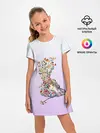 Детское платье / акварельная птичка