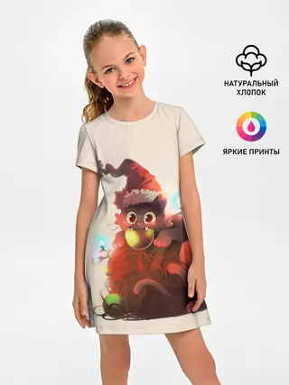 Детское платье / Новогодний кот