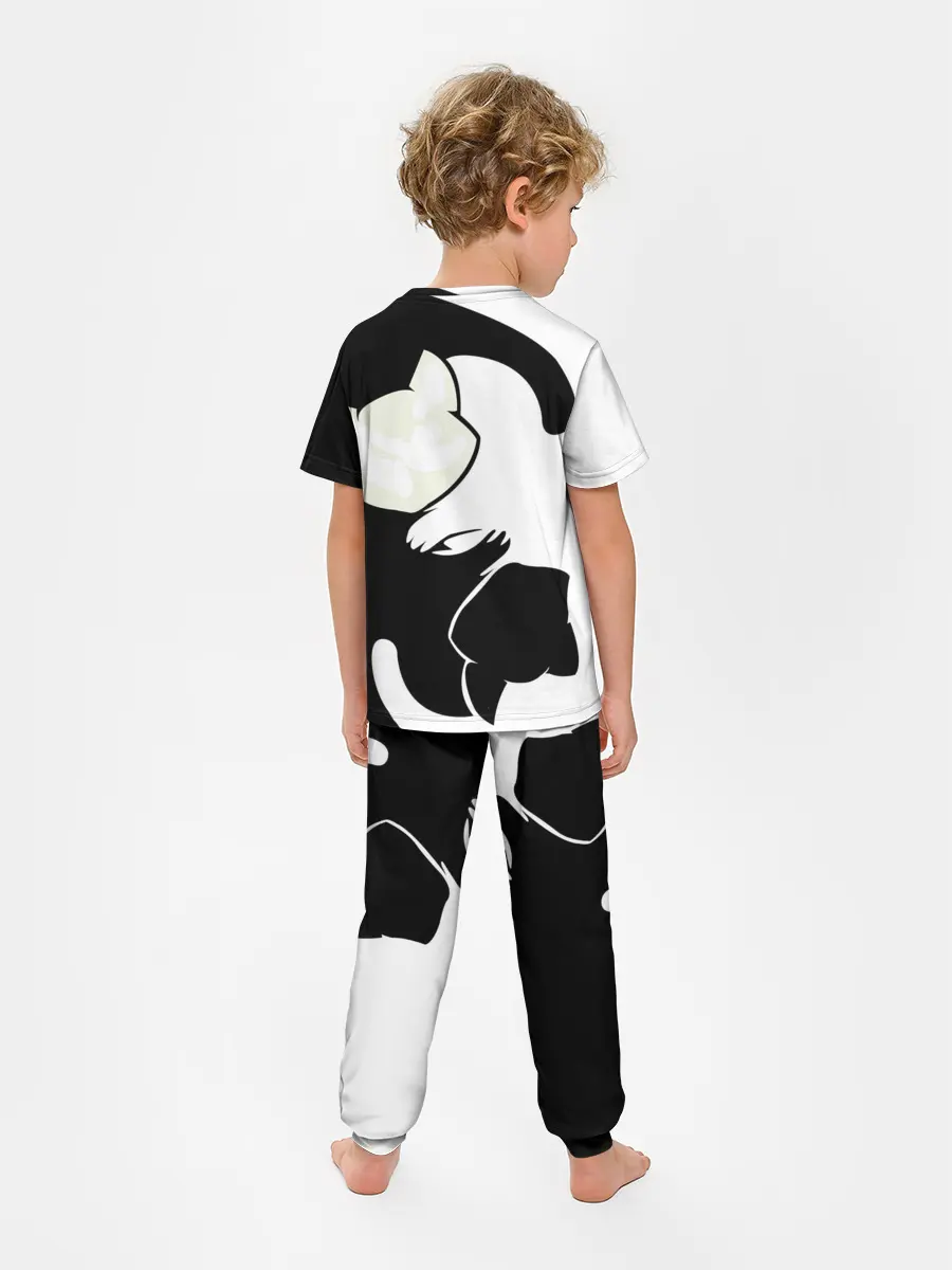 Детская пижама с брюками / Инь и Янь котики