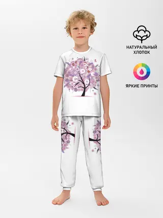 Детская пижама с брюками / Цветочное Дерево