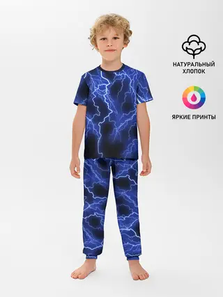 Детская пижама с брюками / МОЛНИЯ NEON