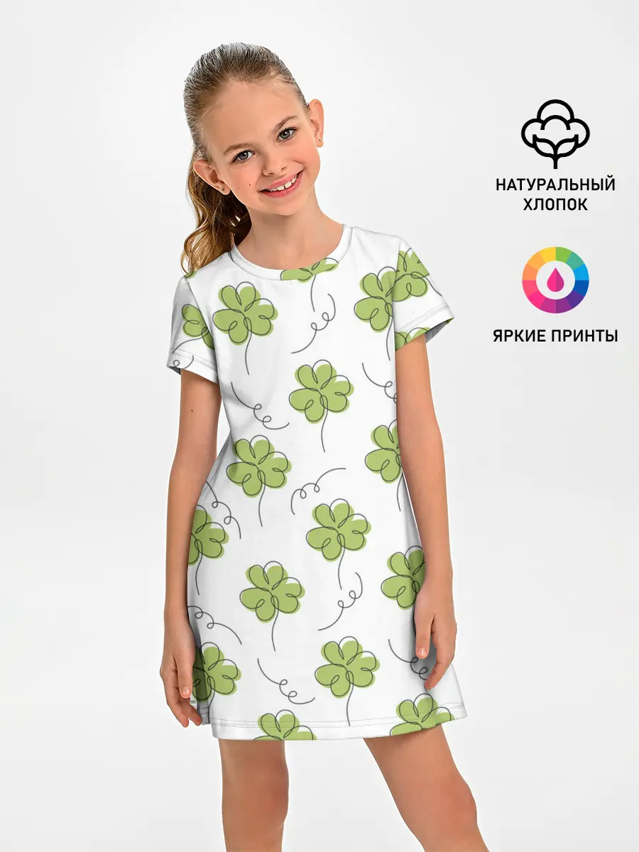 Детское платье / Клевер на День святого Патрика