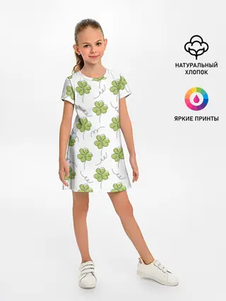 Детское платье / Клевер на День святого Патрика