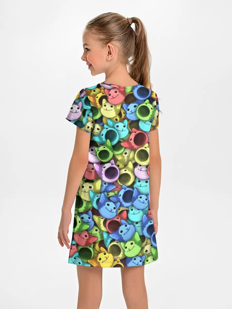 Детское платье / Цветные Поп Котики