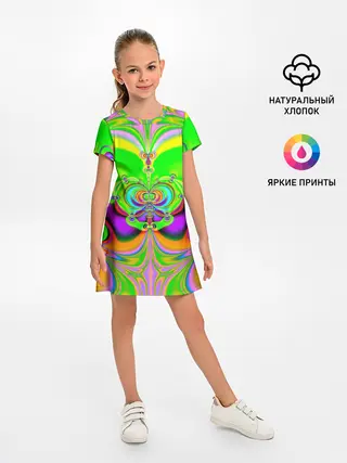 Детское платье / КИСЛОТНЫЙ ФРАКТАЛ ГЕОМЕТРИЯ