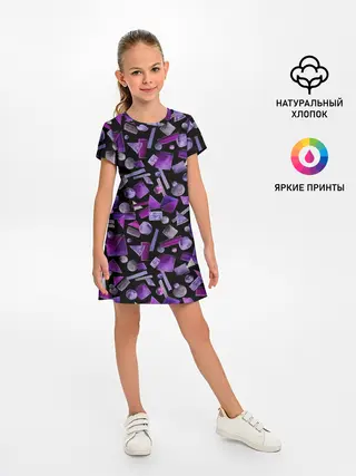 Детское платье / Геометрический фиолетовый