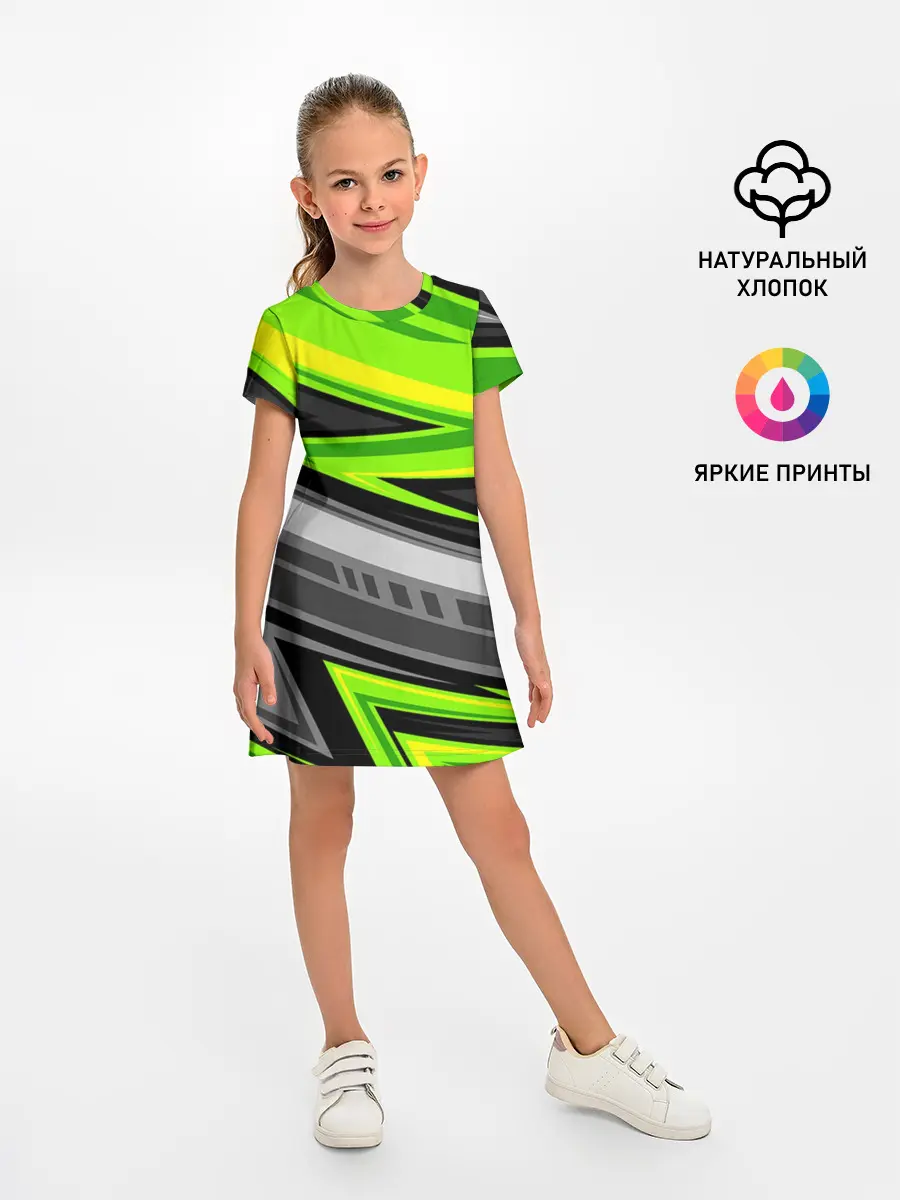 Детское платье / Зеленые линии