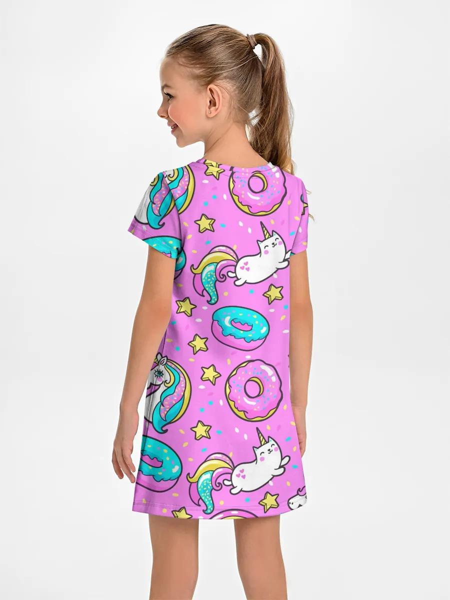 Детское платье / Единороги с пончиками