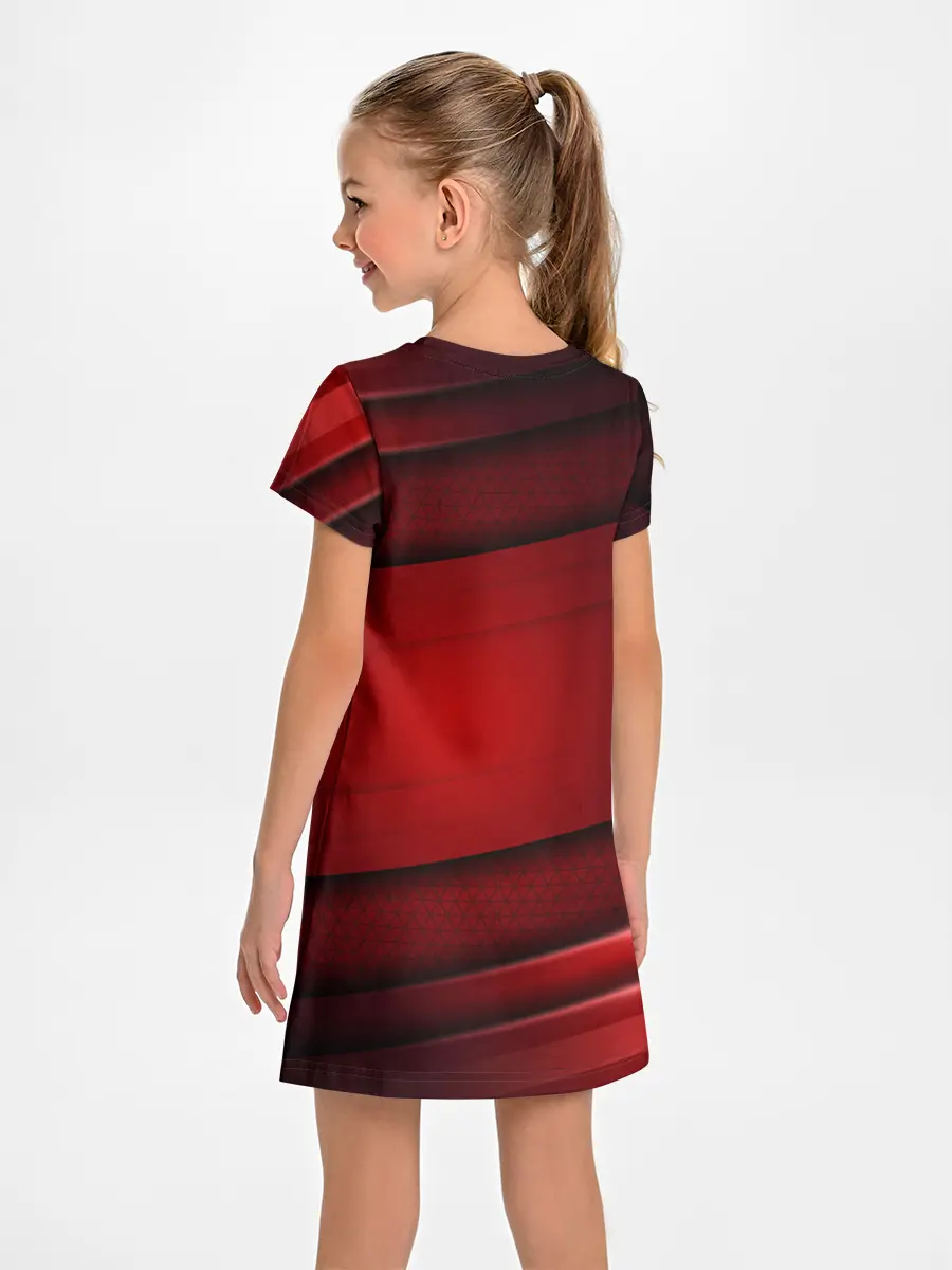 Детское платье / 3D red Абстрактные линии