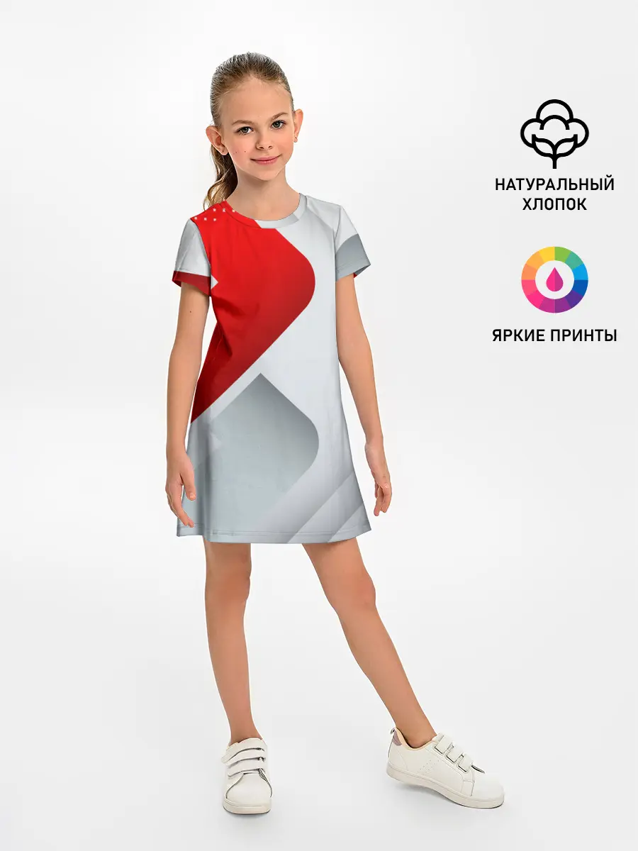 Детское платье / 3D SPORT STYLE RED / WHITE