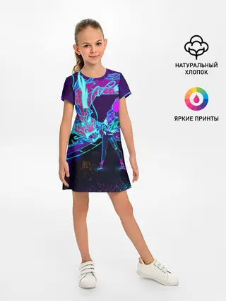 Детское платье / League Of Legends Neon Dragon