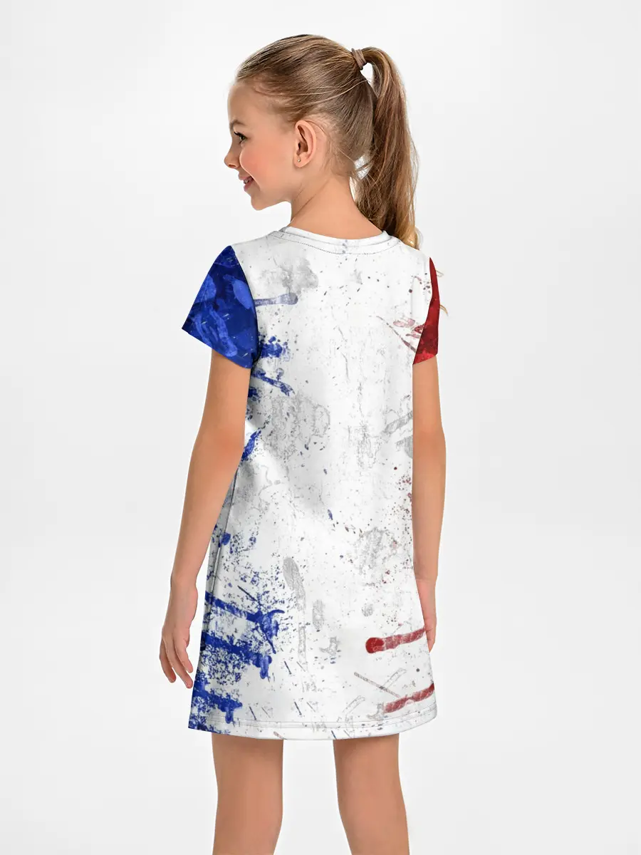 Детское платье / BLUE WHITE & RED