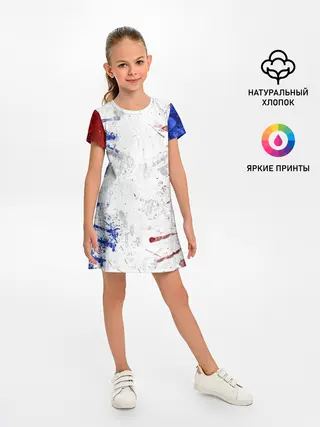Детское платье / BLUE WHITE & RED