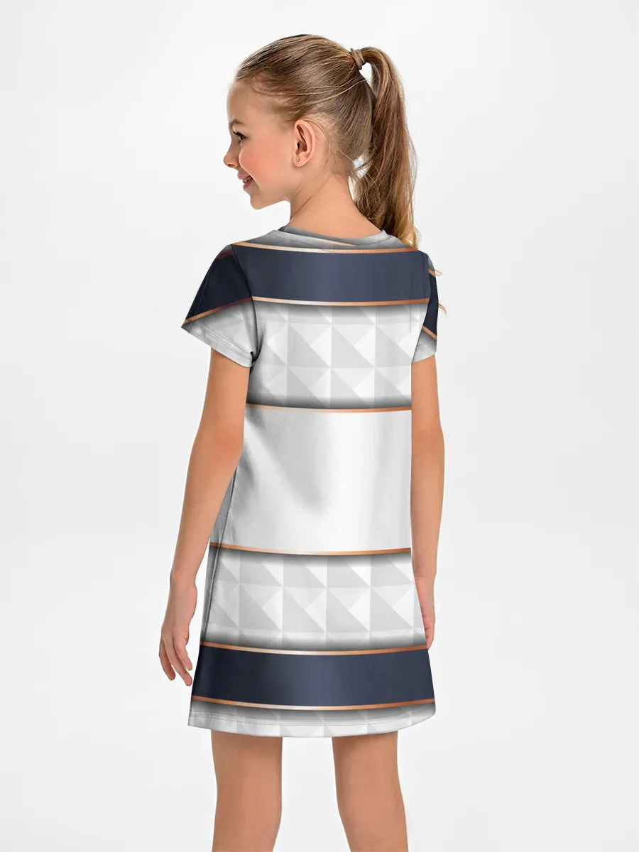 Детское платье / White 3d lines