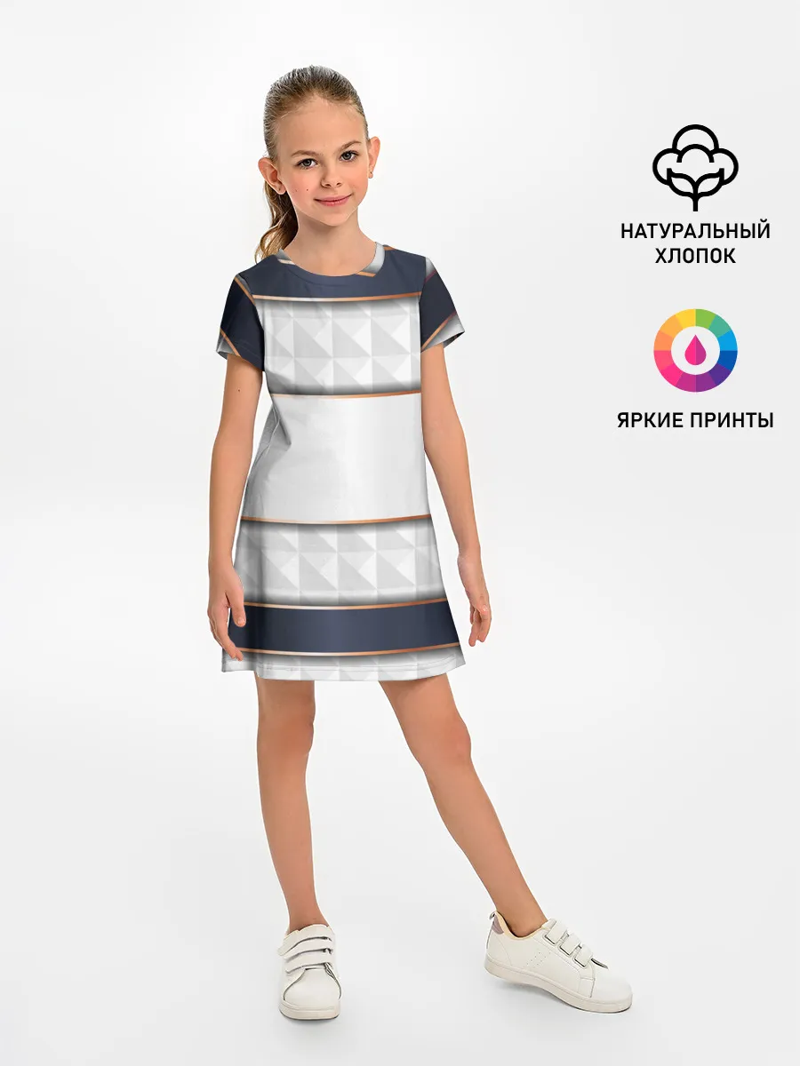 Детское платье / White 3d lines