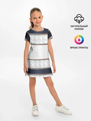 Детское платье / White 3d lines