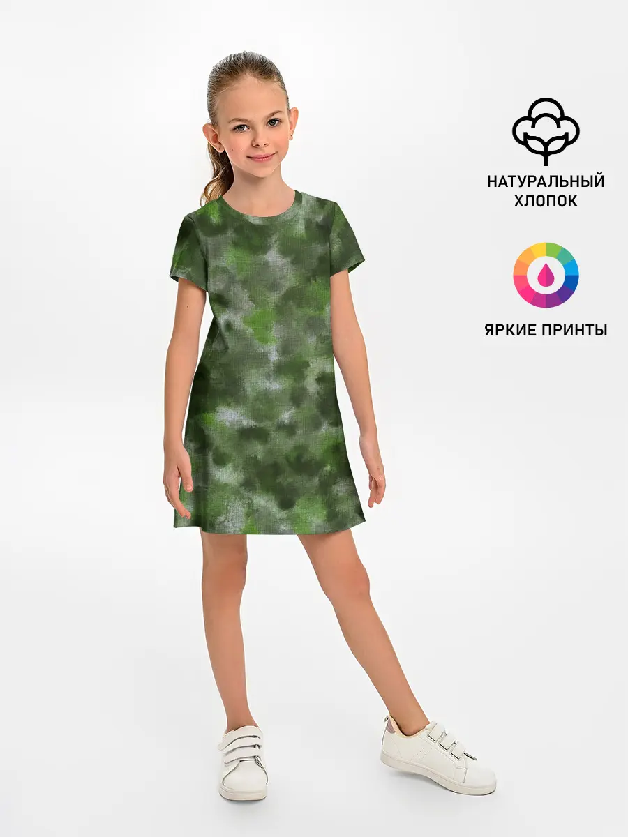 Детское платье / Canvas Green Camo