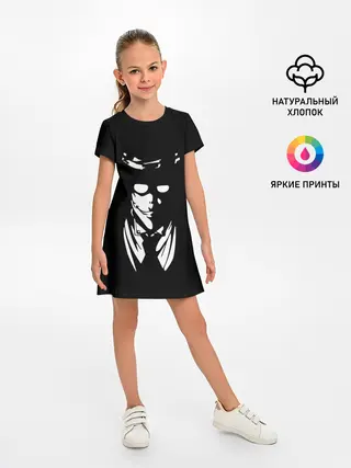 Детское платье / Черно-белый Алукард