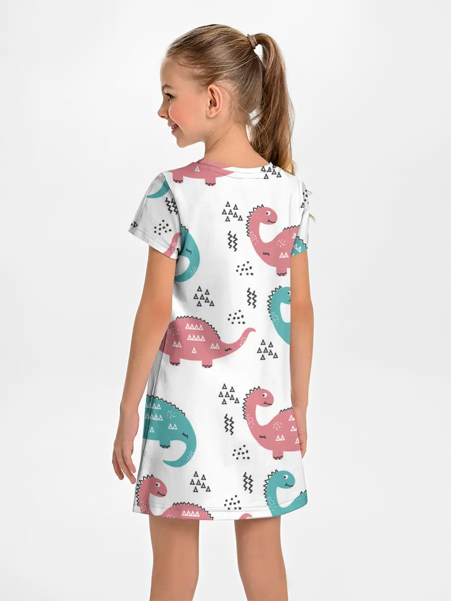 Детское платье / Милые динозаврики