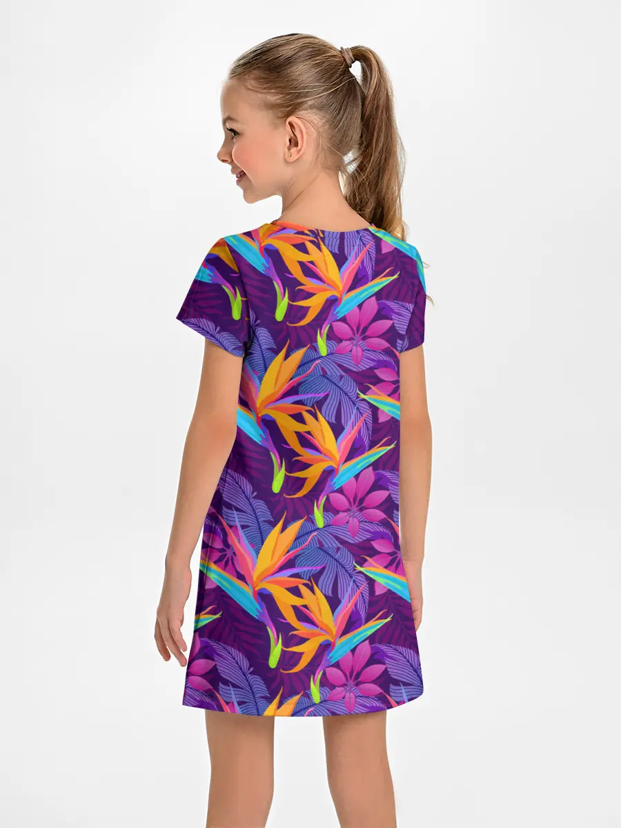 Детское платье / Тропические листья