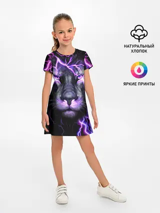 Детское платье / НЕОНОВЫЙ ЛЕВ / NEON LION