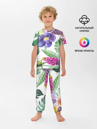 Детская пижама с брюками / Цветы