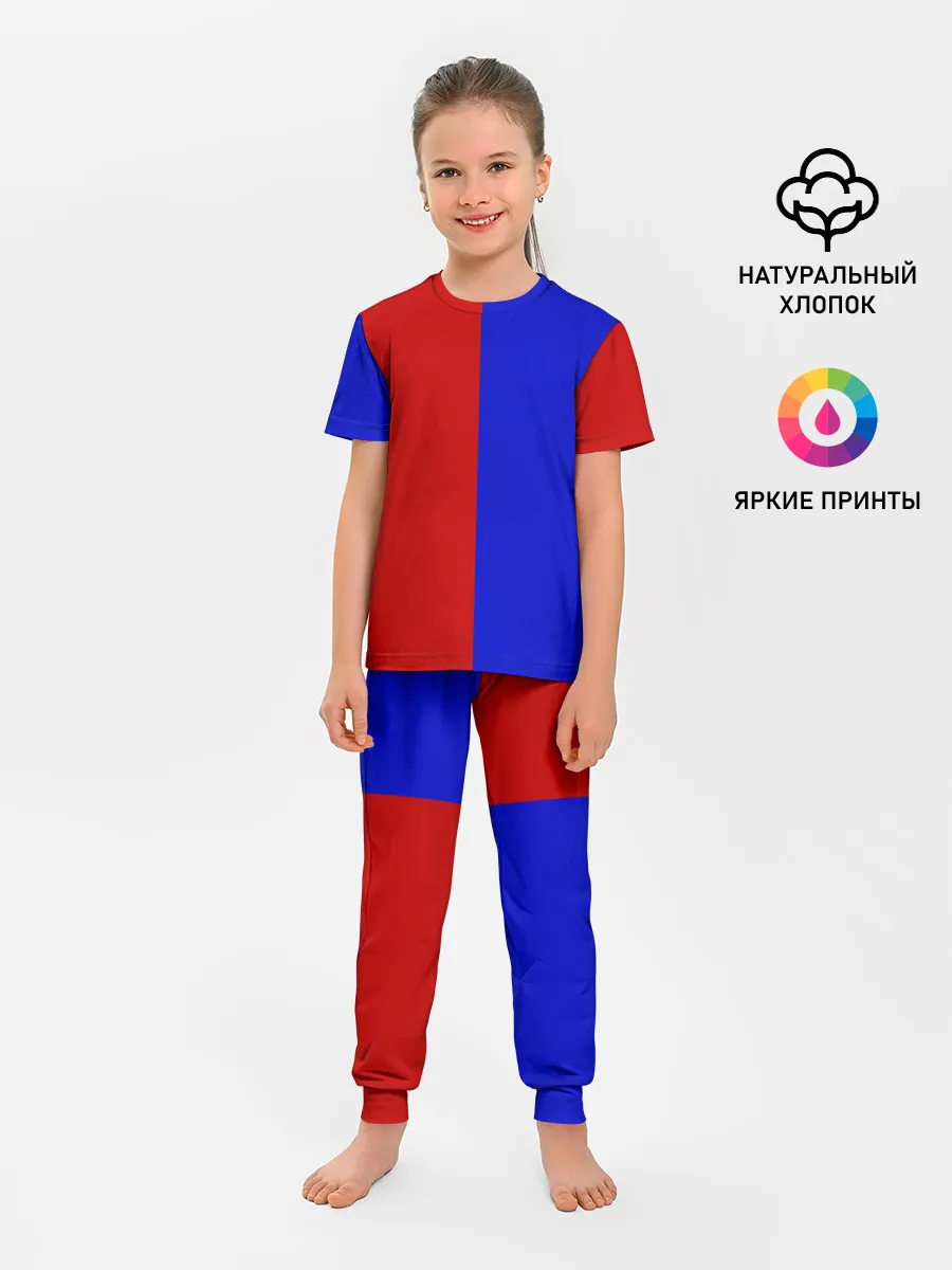Детская пижама с брюками / Красно-синий