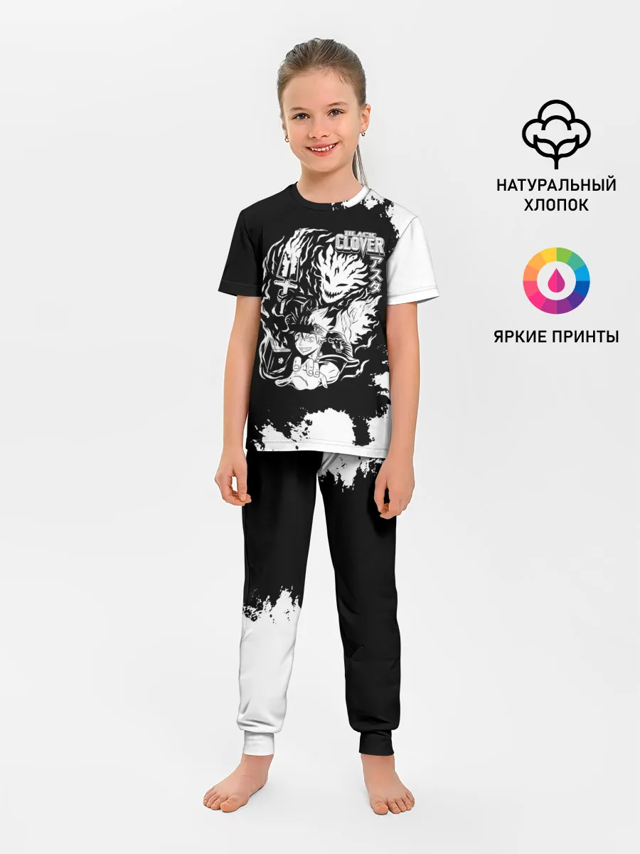 Детская пижама с брюками / Чёрный клевер Аста и демон Либе