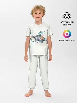 Детская пижама с брюками / черепашка