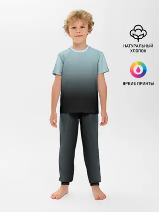 Детская пижама с брюками / Black and Blue gradient