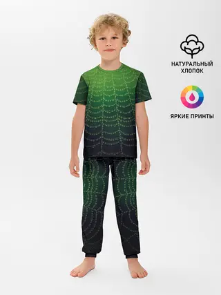 Детская пижама с брюками / Паутина в лесу