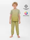 Детская пижама с брюками / рисованный узор усы червячки