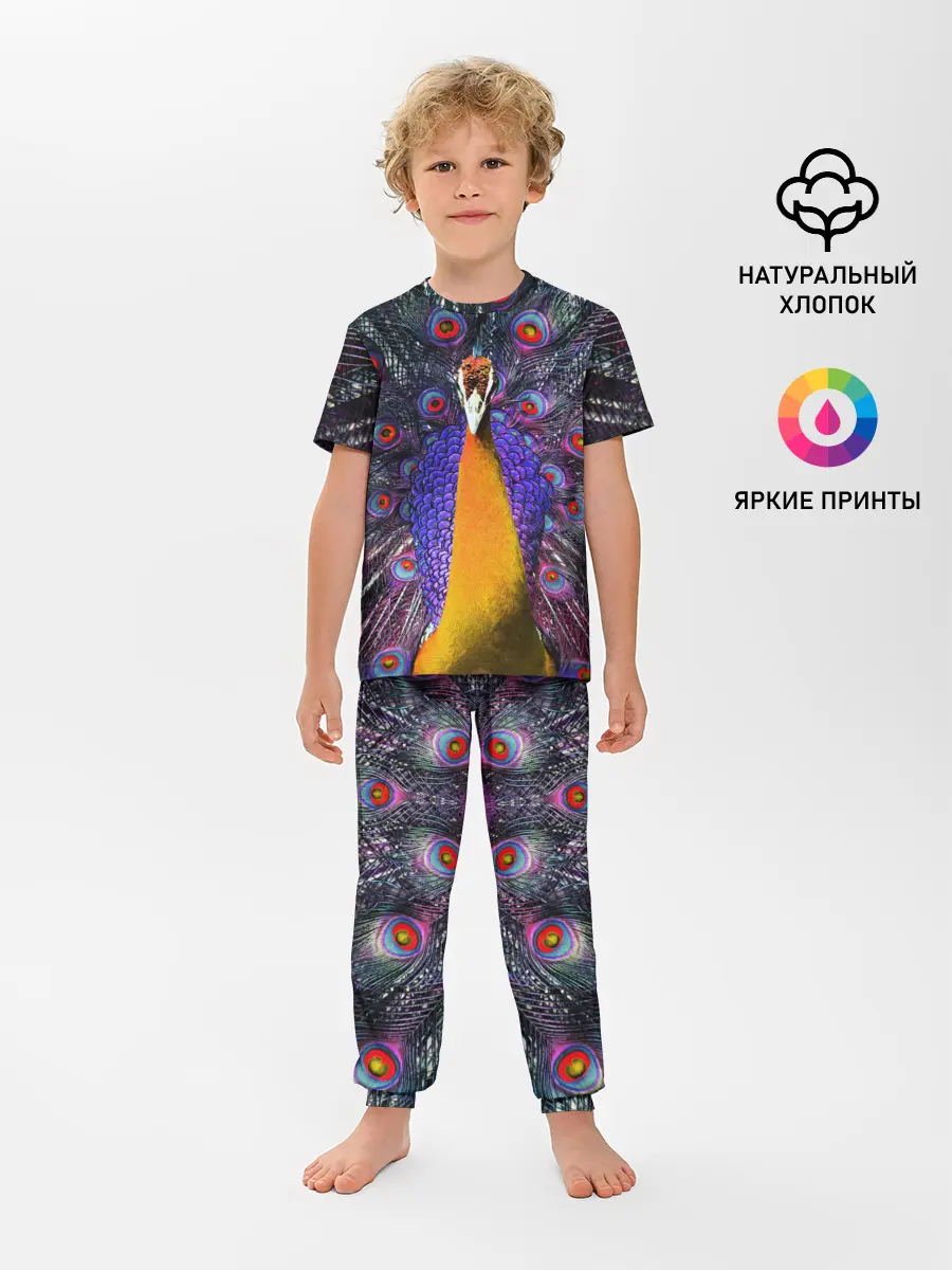 Детская пижама с брюками / Павлин