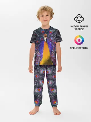 Детская пижама с брюками / Павлин