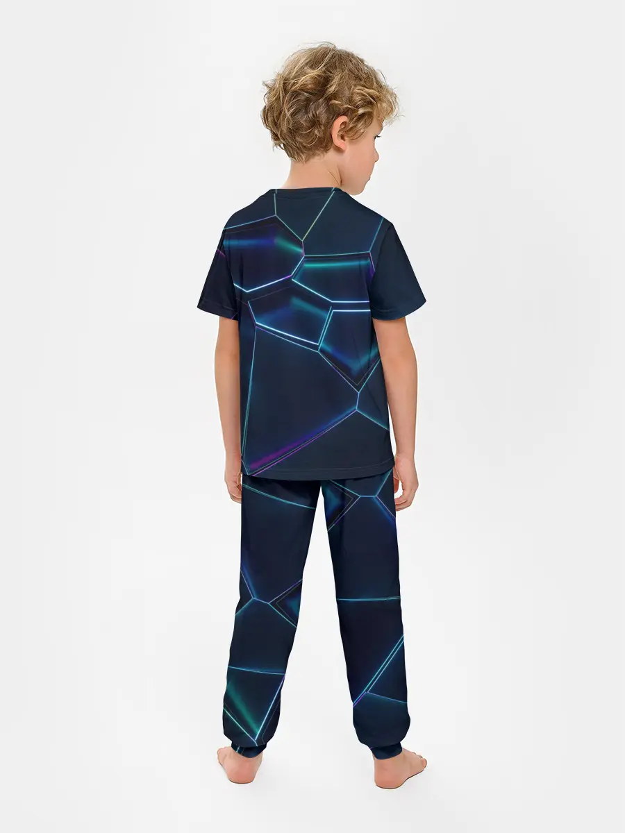 Детская пижама с брюками / 3D ПЛИТЫ | НЕОНОВЫЕ ПЛИТЫ