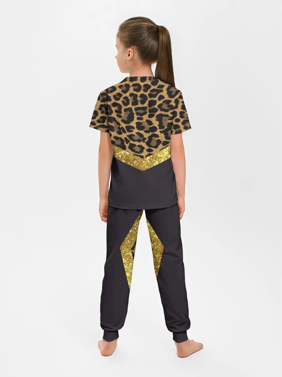 Детская пижама с брюками / Леопардовый принт