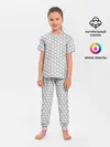 Детская пижама с брюками / Белая броня на тёмном фоне