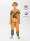 Детская пижама с брюками / Т-Рекс с тыквой в пасте | Хэллоуин