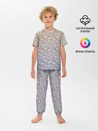 Детская пижама с брюками / Плющ и градиент