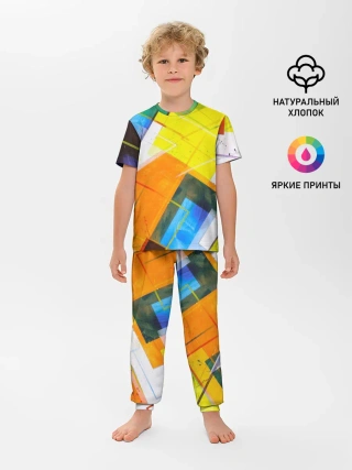 Детская пижама с брюками / Геометрический хаос