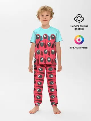 Детская пижама с брюками / Охрана | Squid game