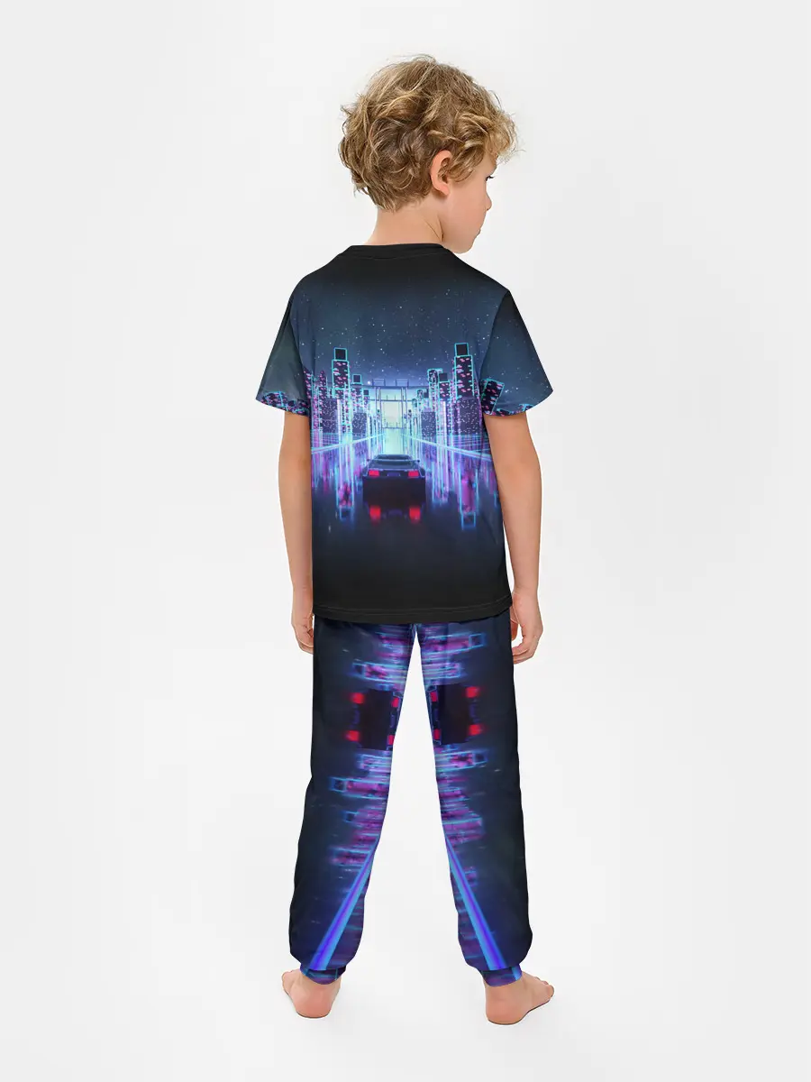 Детская пижама с брюками / SYNTHWAVE / RETROWAVE