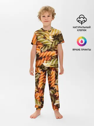 Детская пижама с брюками / Макароны Спиральки