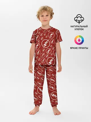 Детская пижама с брюками / The Flash Logo Pattern