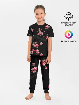 Детская пижама с брюками / САКУРА ЦВЕТЁТ И БЛАГАУХАЕТ