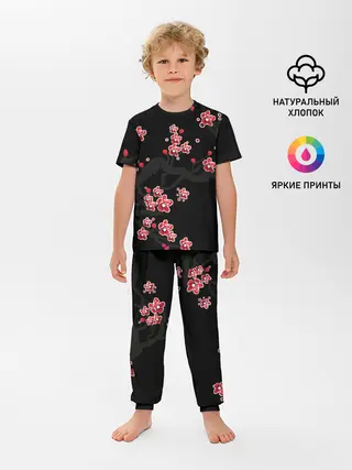Детская пижама с брюками / САКУРА ЦВЕТЁТ И БЛАГАУХАЕТ
