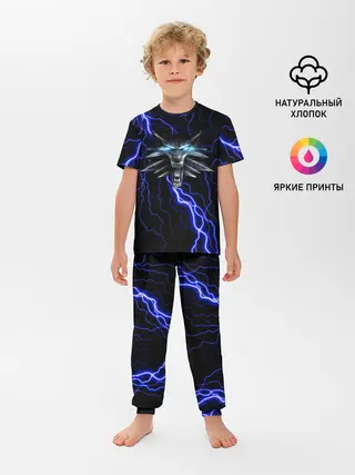 Детская пижама с брюками / THE WITCHER МОЛНИЯ BLUE