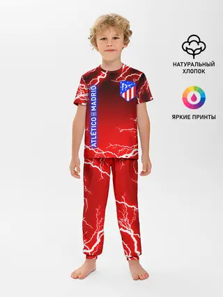 Детская пижама с брюками / АТЛЕТИКО МАДРИД / МОЛНИИ