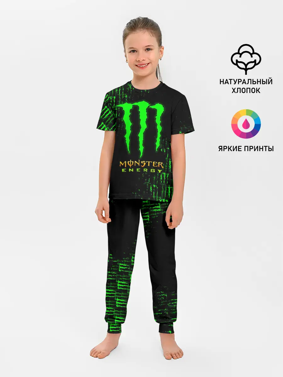 Детская пижама с брюками / MONSTER ENERGY NEON | МОНСТЕР НЕОН