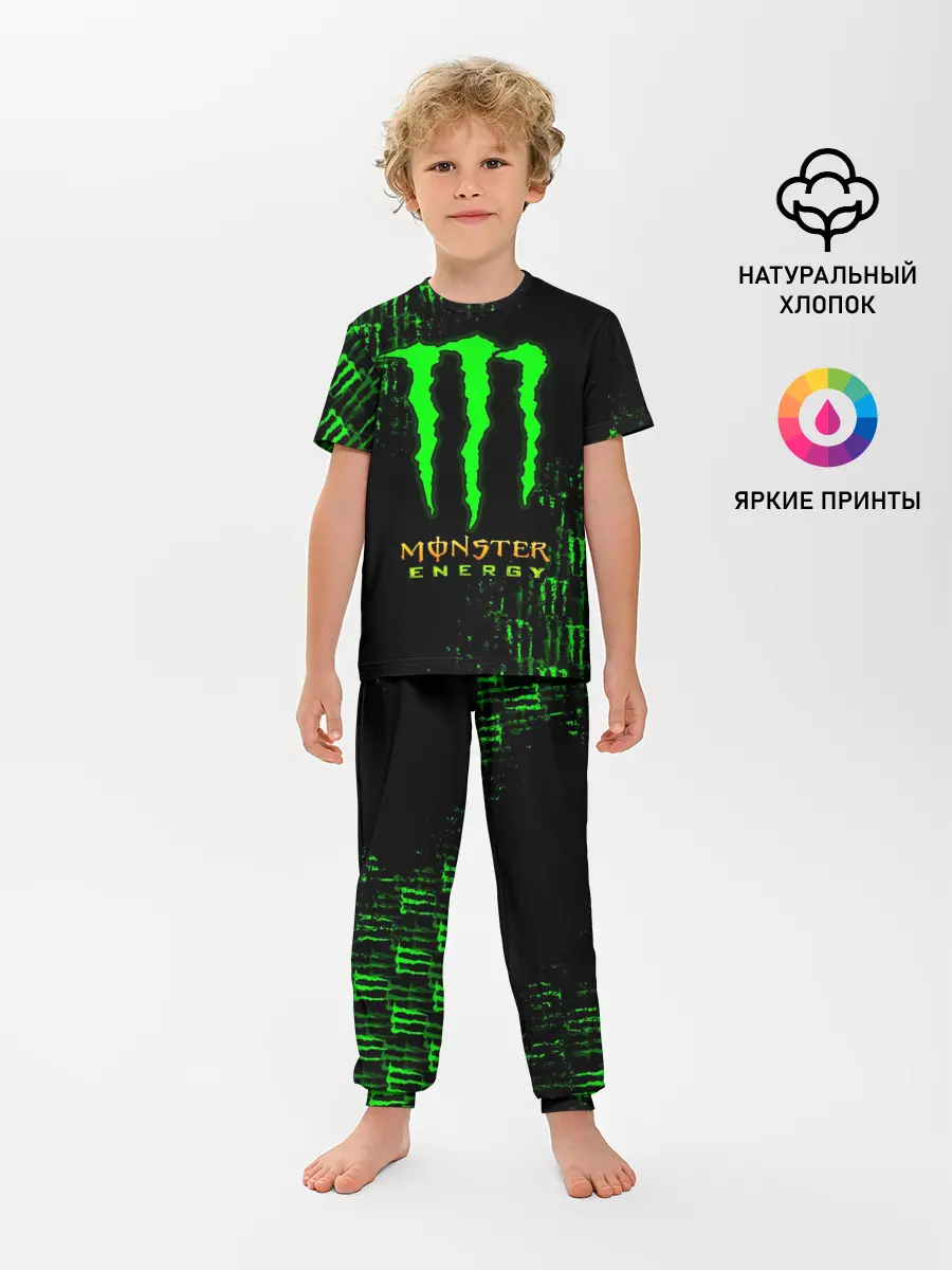 Детская пижама с брюками / MONSTER ENERGY NEON | МОНСТЕР НЕОН